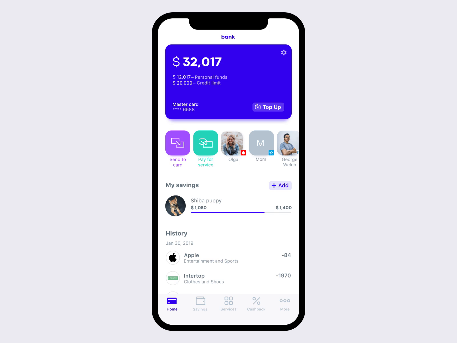 Bank App Concept by Kate Tolstaia on Dribbble