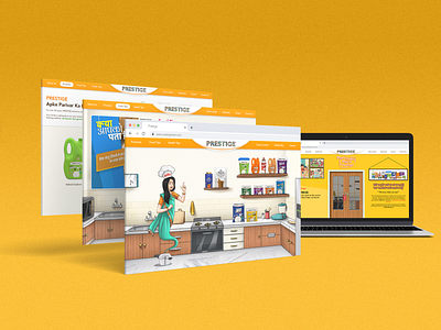 Prestige Website UI 3d branding colorful conceptual illustration landing page ui website design