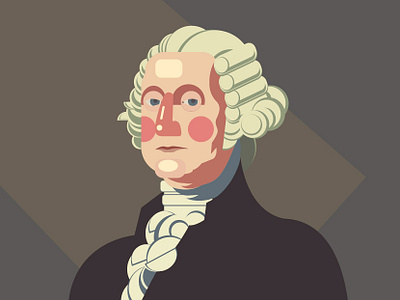Presidential Portrait - George Washington design flat history icon illustration presidents vector