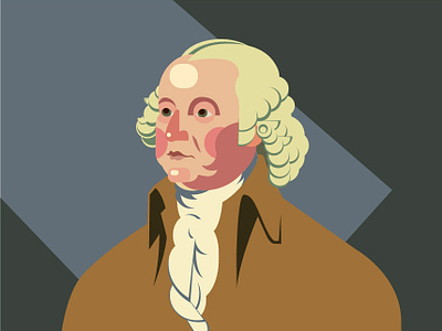 Presidential Portrait - John Adams design flat history icon illustration presidents vector