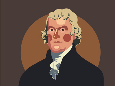 Presidential Portrait - Thomas Jefferson design flat history icon illustration logo presidents vector