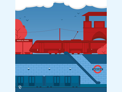 Florence/London artwork design education flat flatdesign florence illustration london school sketch train