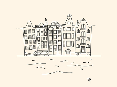 Amsterdam amsterdam artwork canal design flat illustration sketch