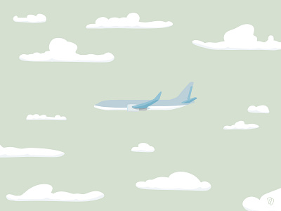 Quiet artwork brush cloud clouds flat flat illustration flatdesign fly illustration plane procreate sketch