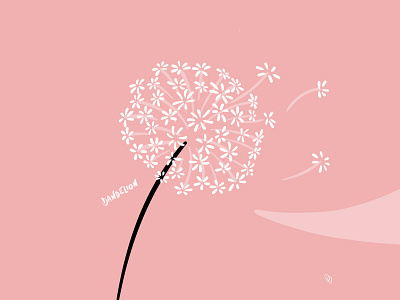 Dandelion artwork brush dandelion design flat flat illustration flatdesign illustration procreate sketch wind