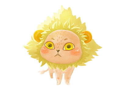 🦁 My Lion, which is actually a cat 🐱 artist cartoon cgart character characterdesign cuteanimal cuteart digitalartist illustration kawai
