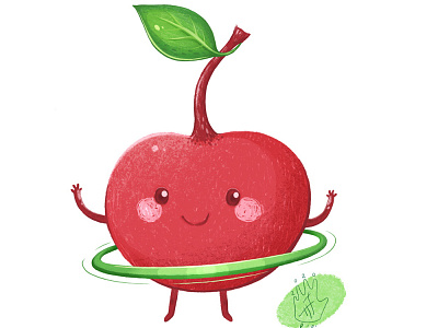weet Cherry twists the Hoop 🍒 cartoon cgart character characterdesign chibi cute cuteart digitalartist illustration kawai