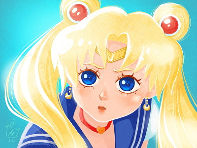 Sailor Moon Fan Art anime cartoon cgart character cute cuteart digitalartist illustration kawai portrait