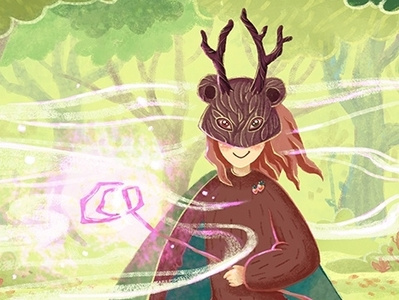 The Keeper of wild berries anime art artist cartoon cgart character characterdesign cute cuteart digitalartist fantasy forest illustration magic magical wizard