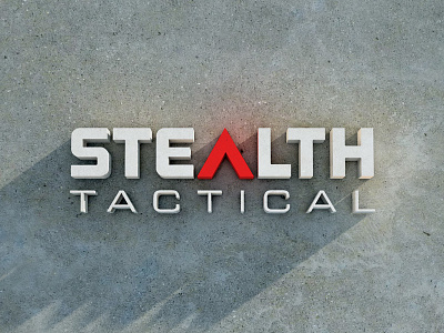Stealth Tactical 3d branding gun identity logo reticle typography