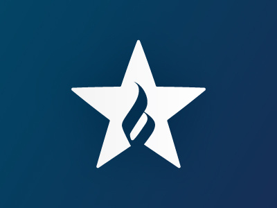 BlueStar Cooking blue cooking flame icon identity logo mark star