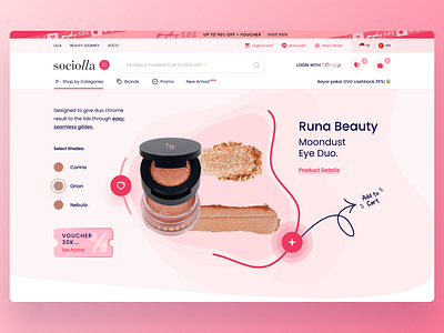 Sociolla Website Exploration cosmetics ecommerce header hero landing page ui website