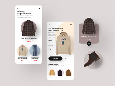 #Exploration - Season Outfit for Fashion Store add to cart ecommerce fashion app mobile app mobile ui online shop outfit recommendation shop ui shopping store app ux