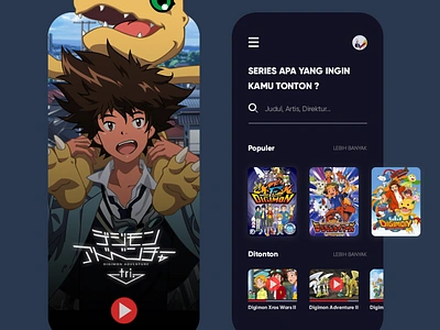 Watch Digimon Episodes Online bandai bandainamco childhood digimon game interface interface design interfacedesign mobile app mobile app design mobile design mobile ui stream streaming ui video video game videogame watch watching