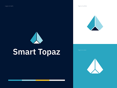 Smart Topaz - logo diamond elegant it logo logodesign software technology topaz