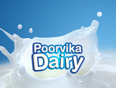 poorvika diary 01 1 blue branding clean dairy graphic design identity illustrator india logo mascot milk milkshake new tamil white