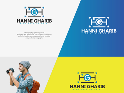 hg photography logo 01 blue branding camera clean color colour creative grid logo identity logo new pattern photography poster yellow