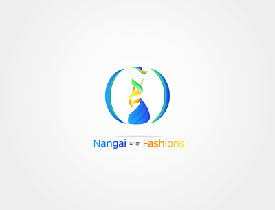 Nangai fashions logo blue boutique circle creative dress eyes f fashion girl green lady letter lettering lettermark lettermarkexploration logo newstyle saree sareelogo women