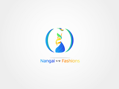 Nangai fashions logo blue boutique circle creative dress eyes f fashion girl green lady letter lettering lettermark lettermarkexploration logo newstyle saree sareelogo women