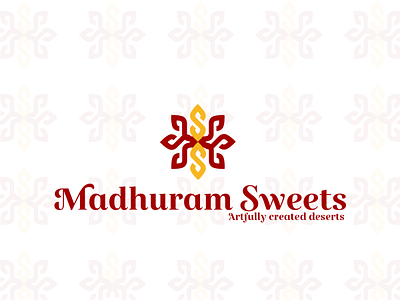 madhuram sweets logo brand branding branding design color creative design emblem logo graphic design icons illustration illustrator india indian logo love m pattern s tamil logo type