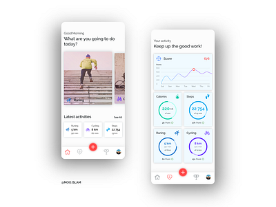 Fitness app UI Concept. adobe xd app app design design fitness app invision ui uidesign user experience ux visual design