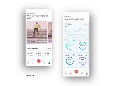 Fitness app UI Concept.