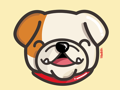 Mac bulldog bulldogs caracter cute dog english bulldog illustration kawaii vector