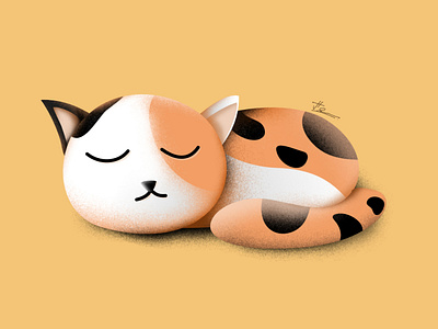 Sleepy Cat affinity designer animal brush cat cute graphic design illustration sleep yellow