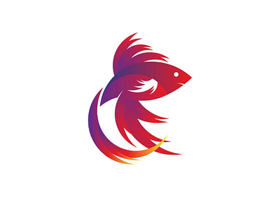 Betta Logo 3d logo branding logo business logo fish logo flat logo gradient logo logo design