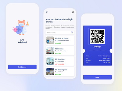 Vaccination Apps Design UI ayo vaksin branding covid design design app doctor illustration logo ui ui design uidesign uiux vaccination vaksin web design