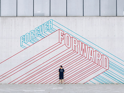 Forever Lines 3d depth environmental graffiti line lineart motion movement mural outline typography wall