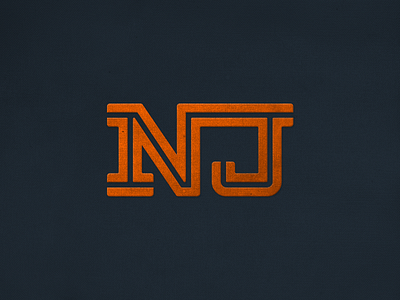 NJ Strong connected custom type font lettering letters monogram new jersey nj patch texture typography