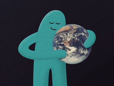 Earth Day Hug cute earth earth day figure globe hug illustration monster space surreal surreal art surrealism world