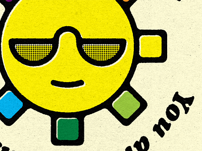 Sunshine badge character color palette color wheel cute fun icon illustration sun sunglasses sunny sunshine vector