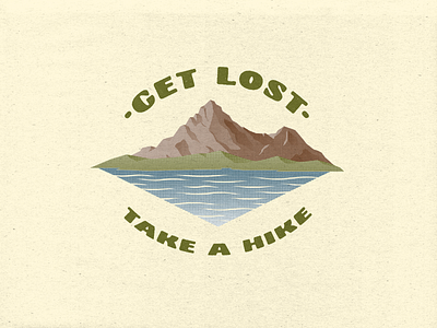 Get Lost badge explore halftone hike how to illustration logo mountains outdoors process texture tutorial vector