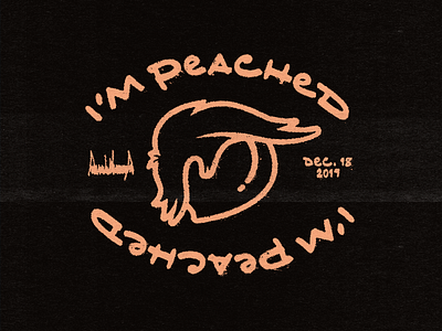 I'm Peached badge election grunge icon impeached logo peach president presidential election texture trump typography vote