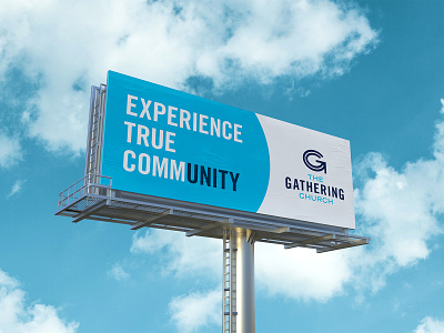 The Gathering Church Billboard ad advertising billboard branding church community gathering identity logo logo design mockup sign unity