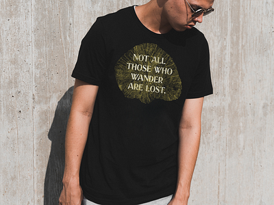 The Wanderer apparel clothing inspiration lotr nature pattern print quote stump texture tolkien tree tshirt typography