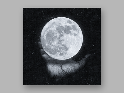 Moon art digital art fantasy halftone hand light manipulation moon night print scifi screenprint space texture