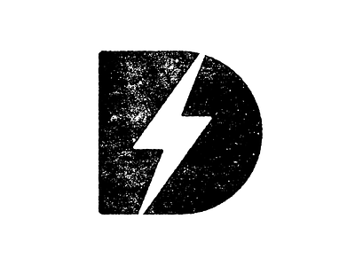 DS bolt branding d grunge lightening logo negative space texture typography