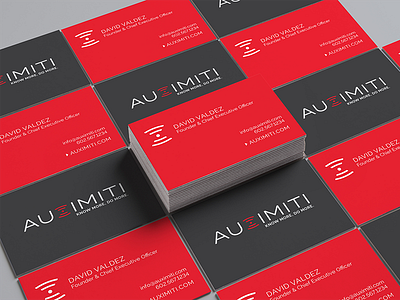 Auximiti Business Cards beacon brand branding business card logo logo design logo type print signal tech technology