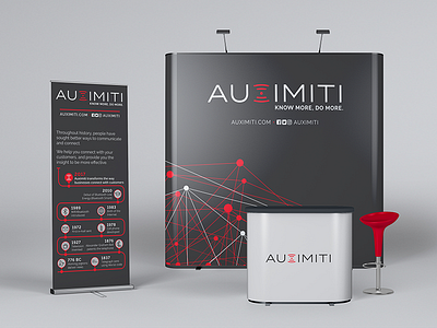 Auximiti Trade Show Booth banner beacon brand branding logo logo design logo type print signal tech technology trade show