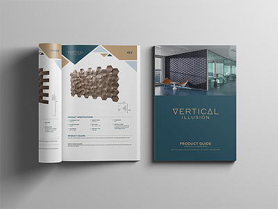 Vertical Illusion Product Guide brand branding geometric guide layout logo magazine print product sales tile