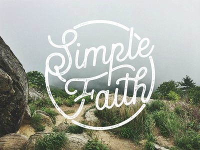 Simple Faith brand branding calligraphy distress line art logo logo type logotype minimal script typography