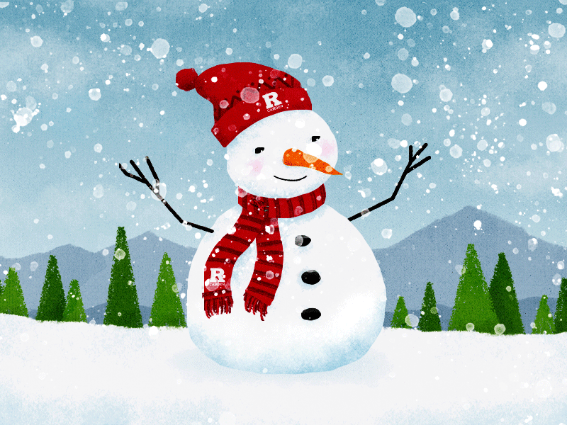 Snowman Animated christmas college email holiday holiday card rutgers scarf snow snow day snow flake snow flakes snowman university winter