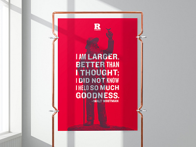 Whitman Poster college halftone poster print quote red university whitman