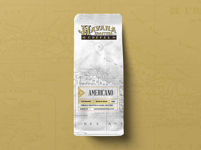 Havana Roasters black coffee gold package design packaging