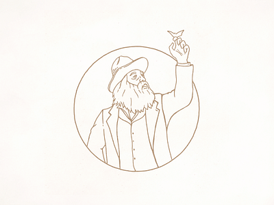 Walt Whitman Illustration author figure hand drawn historical history illustration line art poet poetry walt whitman