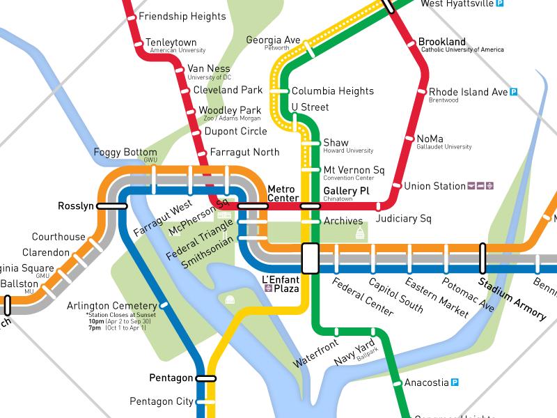 Washington Metro Map by peter dovak on Dribbble