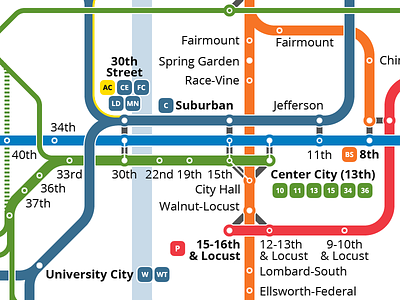 Unofficial SEPTA Map Redesign map philadelphia septa streetcar subway transit transportation trolley